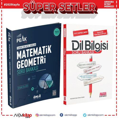 Ünlü Yayıncılık TYT Matematik Geometri Best Peak ve AKM Dil Bilgisi Soru Bankası Seti 2 Kitap