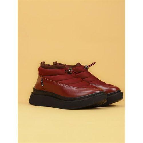 LUXOR Kadın Dolgulu Kışlık Bordo Sneaker Bot