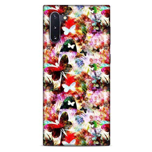 Samsung Galaxy Note 10 Kılıf Kelebek Etkisi (16) Kalın Kılıf Yeşil Mavi