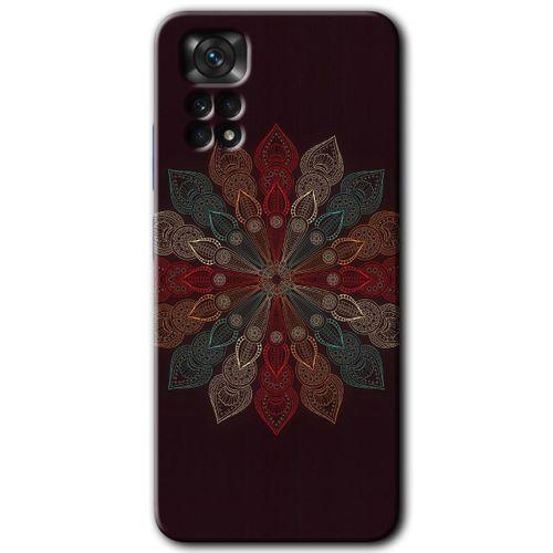 MRCİLETİSİM Xiaomi Redmi Note 11 Pro 5G Kılıf HD Desen Baskılı Arka Kapak+Temperli Cam - Mandala Flower Wal
