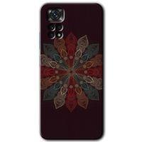 MRCİLETİSİM Xiaomi Redmi Note 11 Pro 5G Kılıf HD Desen Baskılı Arka Kapak+Temperli Cam - Mandala Flower Wal