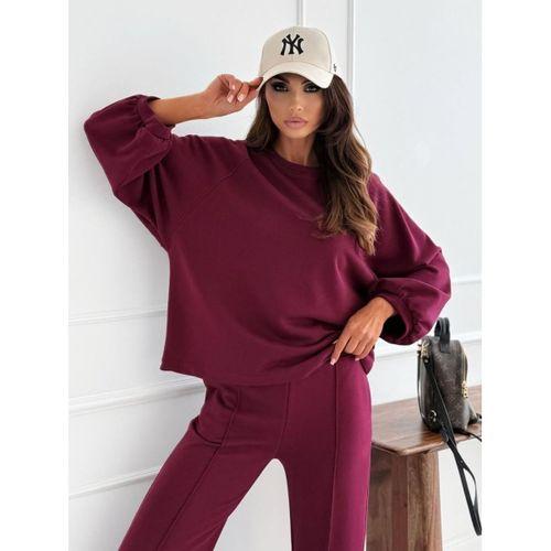 Kadın Uzun Kollu Geniş Kesim Modal Bluz Ve Pantolon Ikili Takım