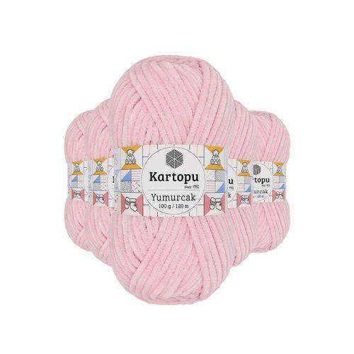 5 Adet Yumurcak Kadife El Örgü İpi Bebe Pembe K768