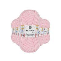 5 Adet Yumurcak Kadife El Örgü İpi Bebe Pembe K768