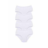 4 Adet Tutku Kadın Yüksek Bel Bato Kalın Lastik Külot Beyaz
