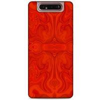 Mermer Desenli (39) Tema Liquid Crystal Kılıf Falu Kırmızı Samsung Galaxy A80 Kılıf