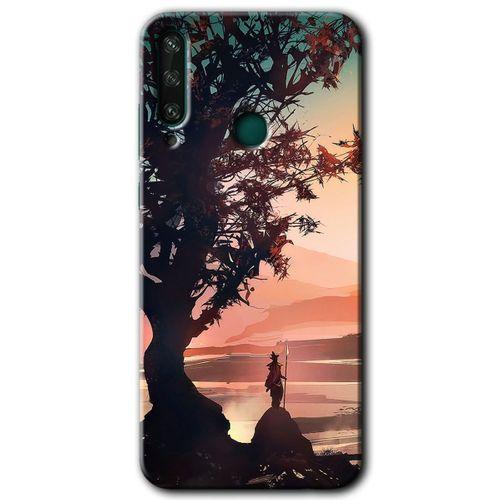 MRCİLETİSİM Huawei Y6P Kılıf HD Desen Baskılı Arka Kapak + Temperli Cam - Yalnız Savaşcı