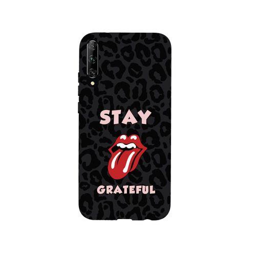 Huawei Psmart Pro Stay Grateful Premium Silikonlu Siyah Telefon Kılıfı