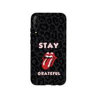 Huawei Psmart Pro Stay Grateful Premium Silikonlu Siyah Telefon Kılıfı