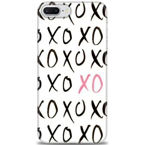 iPhone 8 Plus Kılıf HD Baskılı Kılıf - XOXO + Tam Ekran Koruyucu