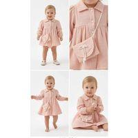 6-24 Ay Müslin Keten Pamuk Çantalı Bebek Elbise