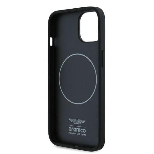 Apple iPhone 15 Kılıf Aston Martin Orjinal Lisanslı M-safe Şarj Özellikli Renkli Halka ve Karbon Fiber Tasarımlı Kapak