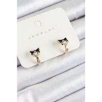 Pirinç Kuromi Model Gold Renk Çocuk Küpe