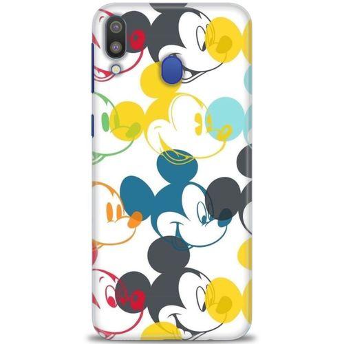 Samsung Galaxy M20 Kılıf HD Baskılı Kılıf - Renkli Mickey Mouse + Tam Ekran Koruyucu