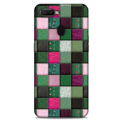 Oppo Ax7 Kılıf Patchwork (34) Slim Armor Kılıf Yeşil Fuşya