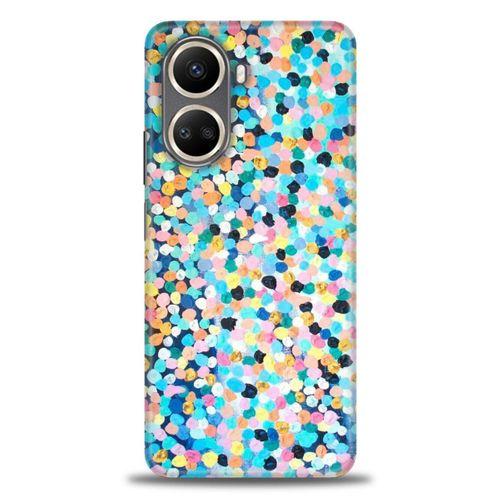 Realme 10 4G Kılıf HD Baskılı Kılıf - Renkli Benekler + Tam Ekran Koruyucu