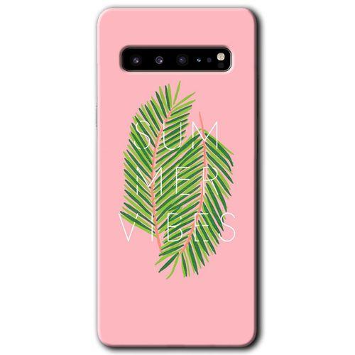 MRCİLETİSİM MRCİLETİSİM Samsung Galaxy S10 Plus Kılıf HD Desen Baskılı Arka Kapak + Temperli Cam - Summer Vibes