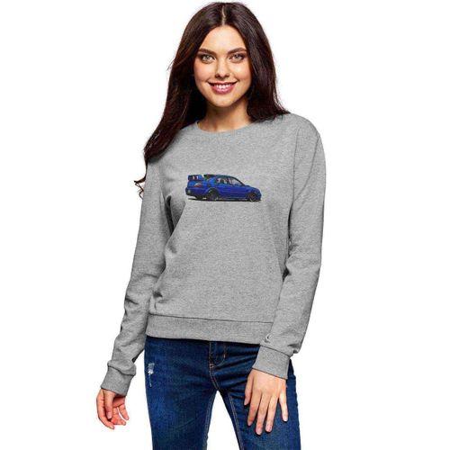 Subaru Baskılı Gri Kadın Sweatshirt