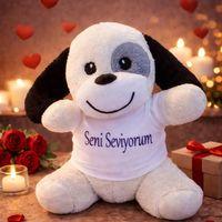 Seni Seviyorum Tişörtlü Sevimli Peluş Köpek