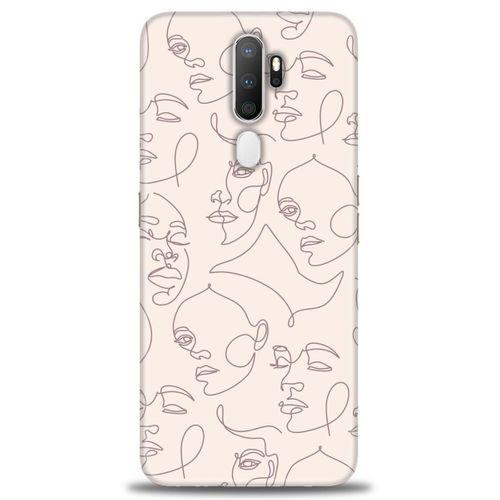 Oppo A5 2020 Kılıf HD Baskılı Kılıf - Kadın Silüeti + Tam Ekran Koruyucu