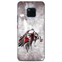 Lopard Huawei Mate 20 Pro Uyumlu Kılıf Tattoo's (43) Thin Fit Kılıf Pipolu Kızılderili