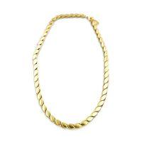 Kalın Kısa Arpa Zincir Kolye - Altın