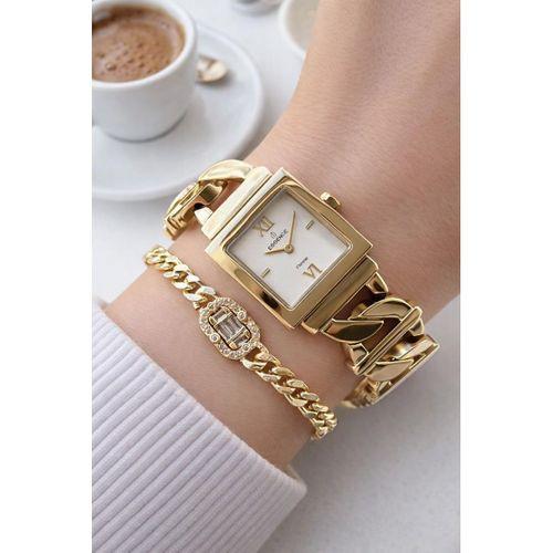 Essence Sarı Kadran 2 Yıl Garantili 3 Atm Suya Dayanıklı Kadın Kol Saat+Bileklik 1224.130