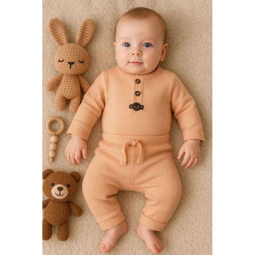 Waffle Çıtlı Düğmeli 2'li Mevsimlik Takım