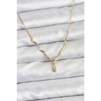 Pirinç Gold Renk Damla Model Kadın Kolye