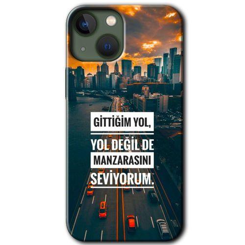 BeRa Aksesuar iPhone 13 Kılıf Baskılı Kapak - Manzara Seviyorum +Tam Kaplayan Mat Seramik