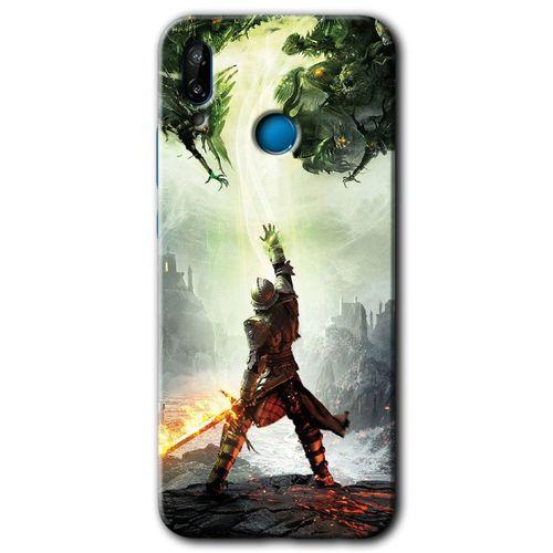 Huawei P20 Lite HD Baskılı Kılıf + 9D Tam Ekran Koruyucu - Dragon Hunter