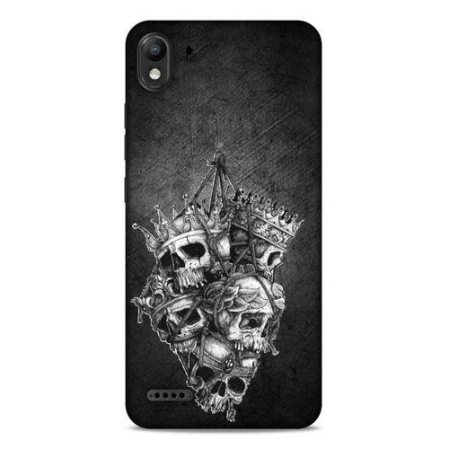 Lopard LG K20 2019 Uyumlu Kılıf Tattoo's (47) Crystal Flex Kılıf Kafatasları