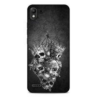 Lopard LG K20 2019 Uyumlu Kılıf Tattoo's (47) Crystal Flex Kılıf Kafatasları
