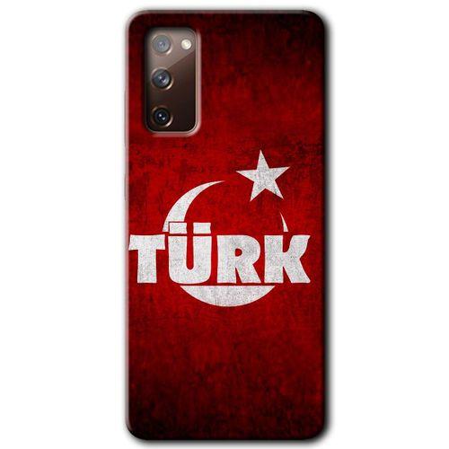 Galaxy S20 FE Kılıf HD Desen Baskılı Arka Kapak - Ayyıldız Türk + Kırılmaz Cam