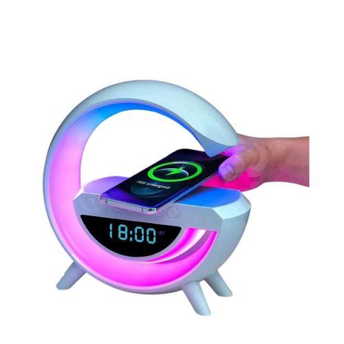 Rgb Gece Lambalı Kablosuz Şarj Cihazlı Bluetooth Hoparlör Dijital Saat