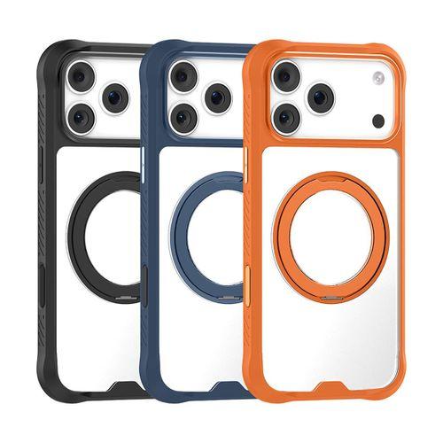 Apple iPhone 17 Pro Max Kılıf M-safe Şarj Özellikli Parmak Ring Standlı Airbag Tasarımlı Mutural Obsidian Serisi Kapak