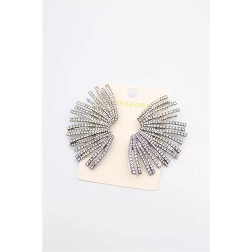 Taşlı Küpe - Siyah