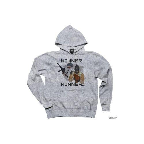 PUBG Winner Winner CSGO Gri Kapşonlu Sweatshirt Hoodie