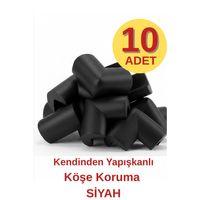 Kendinden Yapışkanlı 10 Adet Siyah Yumuşak Bebek Çocuk Köşe Koruma Masa Sehpa Mobilya Darbe Koruyucu