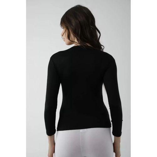 Vivaldi Kadın Siyah Uzun Kol Bisiklet Yaka Body Likralı 352