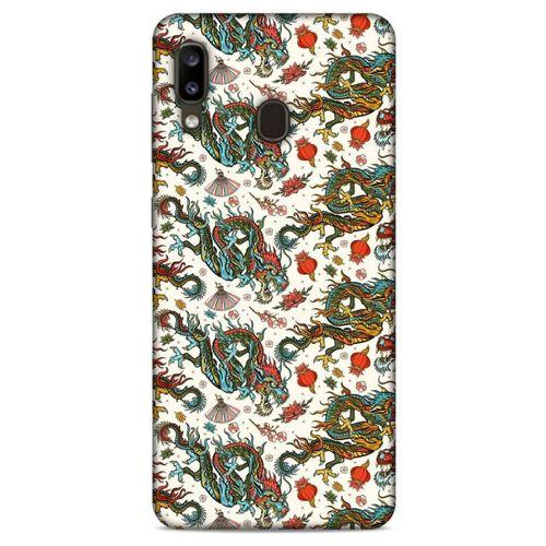 Samsung Galaxy A20 Kılıf Dragons (20) Koruyucu Kılıf Ejderha Japon