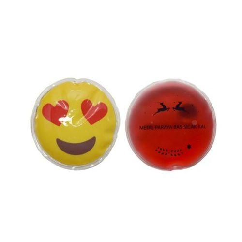 Kalp Emoji Kırmızı Ceylan Cep Sobası,El Isıtıcı,2 Adet Sıcak Su Torbası Pvc 9Cm