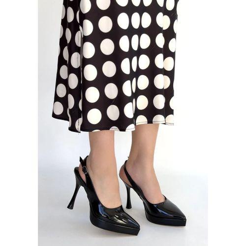 Arim Siyah Rugan Platform Topuk Ayakkabı