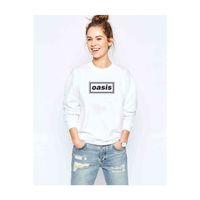 Oasis Logo Baskılı Beyaz Kadın Sweatshirt