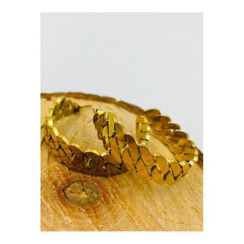 Gold Renk Figürlü Çelik  Küpe