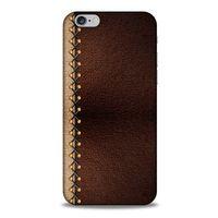 Apple Iphone 6 Kılıf Patchwork (21) Koruyucu Kapak Kahve Gold