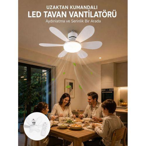 Ayarlanabilir Parlaklık Özellikli Led Tavan Vantilatörü Süper Sessiz Motor Teknolojisi Ve Güçlü Hava Akışı
