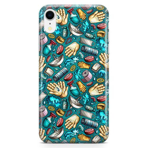 Apple iPhone XR Kılıf Deodorant Sabun Doodle Arka Kapak Koruma Desenli Full Koruyucu