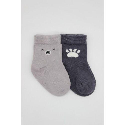 Bistyle Bear Penye Soket Çorap 2'Li BS10116 Gri