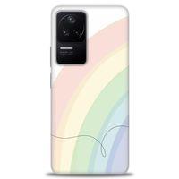 Xiaomi Poco F4 Kılıf HD Baskılı Kılıf - Soft Gökkuşağı + Tam Ekran Koruyucu